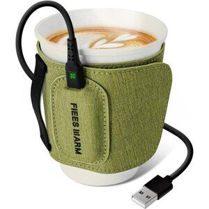 Heating Sleeve Reusable Coffee Warmer with Portable USB Fast Charging Heats Cups